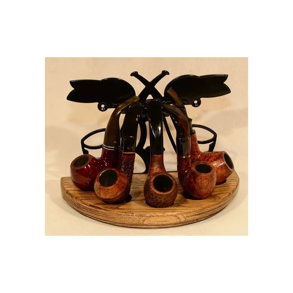 Halv måne pibestander til 5 piber