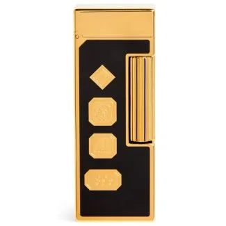Dunhill Rollagas Black Lacquer Hallmark Lighter