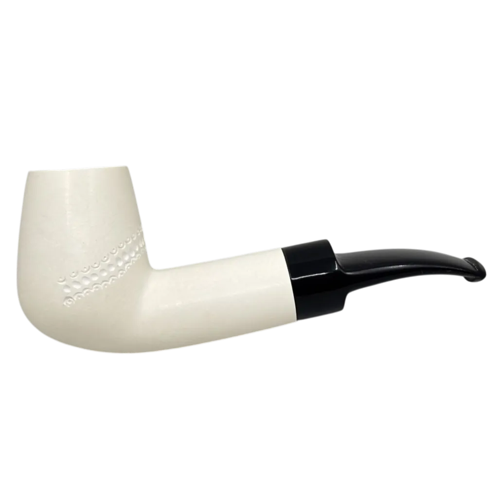 Meerschaum Large Billiard w. Handcarved Design, 9mm Filter