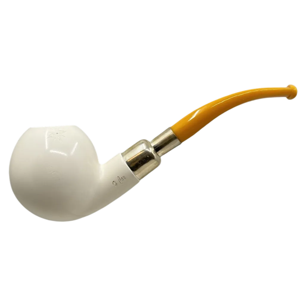 Meerschaum Tomato w. Yellow Stem and 925 Silver