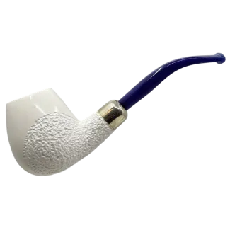 Meerschaum Large Egg w. Handcarved Details and 925 Silver
