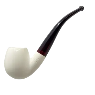 Meerschaum Bent Apple w. Dark Red Stem