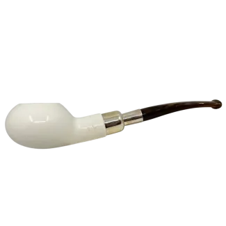 Meerschaum Slightly Bent Tomato w. 925 Silver