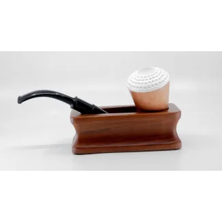 Calabash pipe stand in teak wood